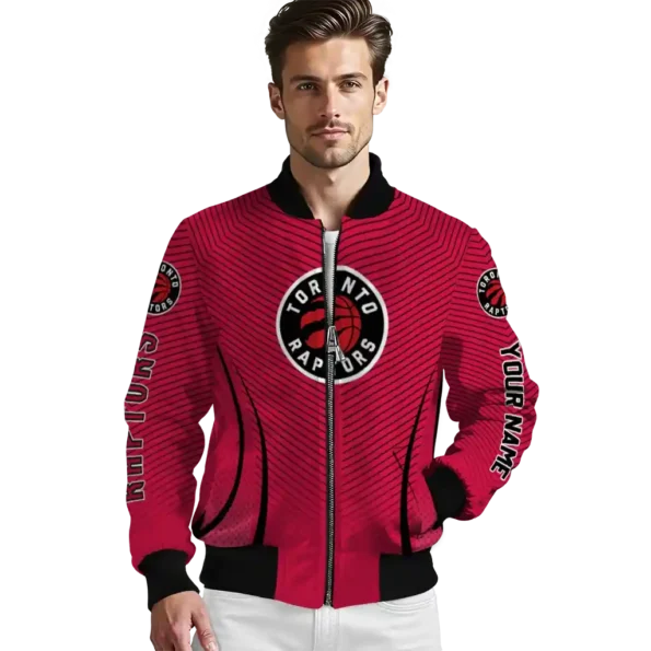 customized toronto raptors chevron arrow red bomber jacket high quality