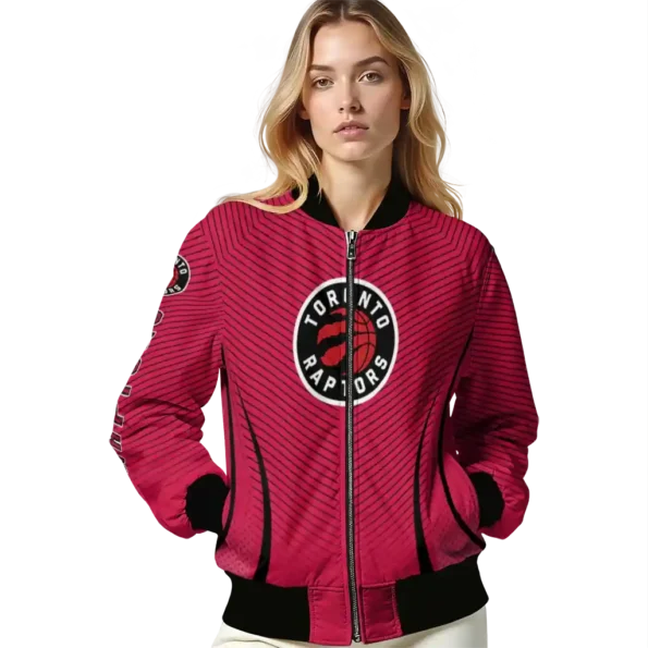 customized toronto raptors chevron arrow red bomber jacket latest model