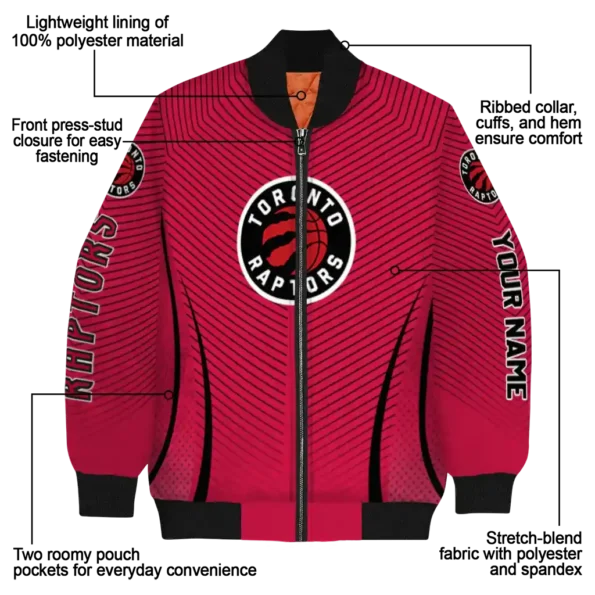 customized toronto raptors chevron arrow red bomber jacket new arrival