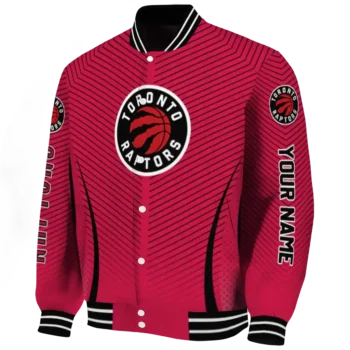 customized toronto raptors chevron arrow red varsity jacket best selling.webp