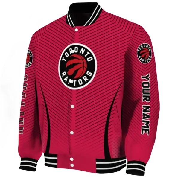 customized toronto raptors chevron arrow red varsity jacket best selling.webp