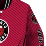 customized toronto raptors chevron arrow red varsity jacket best selling.webp