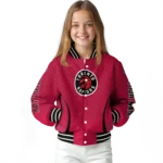 customized toronto raptors chevron arrow red varsity jacket best selling.webp