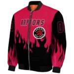 customized toronto raptors flame border red black bomber jacket best selling