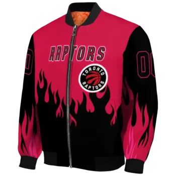 customized toronto raptors flame border red black bomber jacket best selling