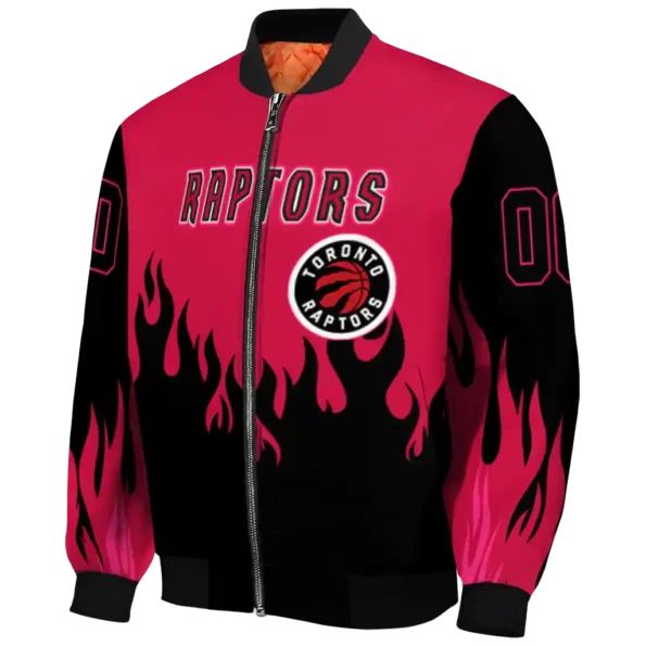 customized toronto raptors flame border red black bomber jacket best selling