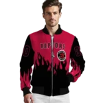 customized toronto raptors flame border red black bomber jacket best selling