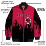 customized toronto raptors flame border red black bomber jacket best selling
