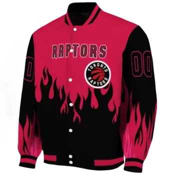 customized toronto raptors flame border red black varsity jacket best selling.webp