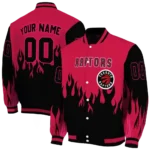 customized toronto raptors flame border red black varsity jacket best selling.webp