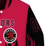 customized toronto raptors flame border red black varsity jacket best selling.webp