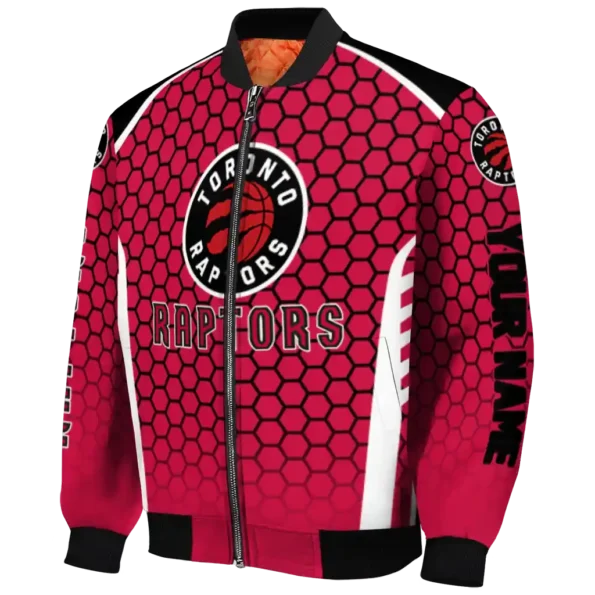 customized toronto raptors hexagon grid red bomber jacket best selling