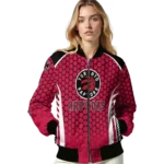 customized toronto raptors hexagon grid red bomber jacket best selling