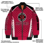 customized toronto raptors hexagon grid red bomber jacket best selling