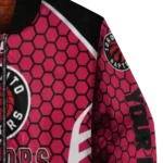 customized toronto raptors hexagon grid red bomber jacket best selling