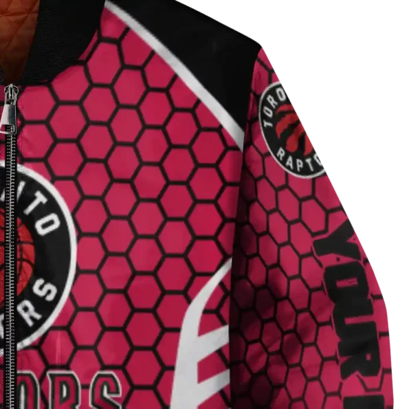 customized toronto raptors hexagon grid red bomber jacket premium grade