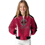customized toronto raptors hexagon grid red bomber jacket best selling
