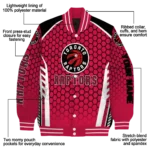 customized toronto raptors hexagon grid red varsity jacket best selling.webp