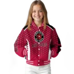customized toronto raptors hexagon grid red varsity jacket best selling.webp