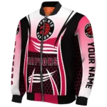 customized toronto raptors mesh effect red black bomber jacket best selling