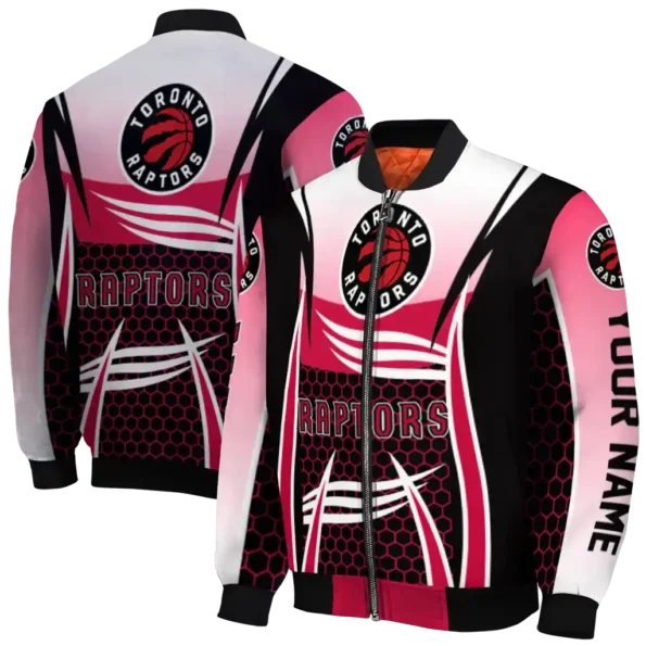 customized toronto raptors mesh effect red black bomber jacket fashion forward