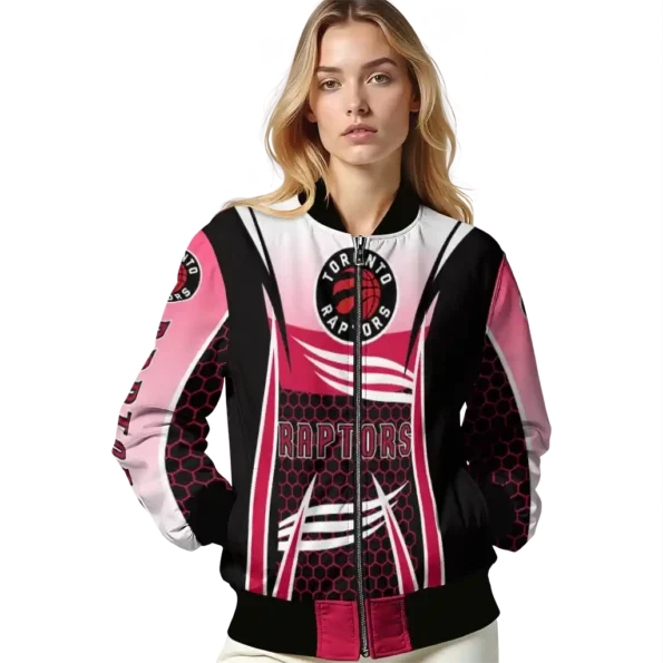 customized toronto raptors mesh effect red black bomber jacket latest model