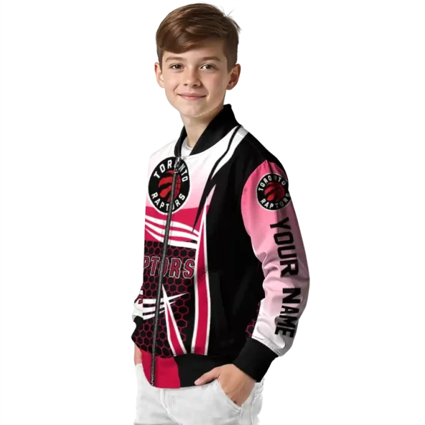 customized toronto raptors mesh effect red black bomber jacket trendy