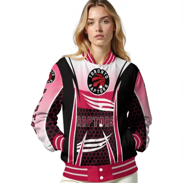 customized toronto raptors mesh effect red black varsity jacket latest model.webp