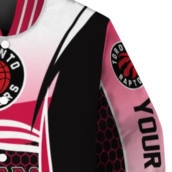 customized toronto raptors mesh effect red black varsity jacket premium grade.webp