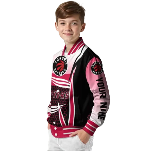 customized toronto raptors mesh effect red black varsity jacket trendy.webp