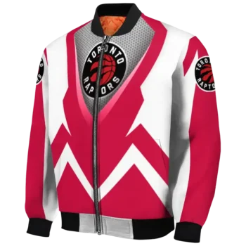 customized toronto raptors v stripes red white bomber jacket best selling