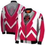 customized toronto raptors v stripes red white bomber jacket best selling