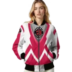 customized toronto raptors v stripes red white bomber jacket best selling