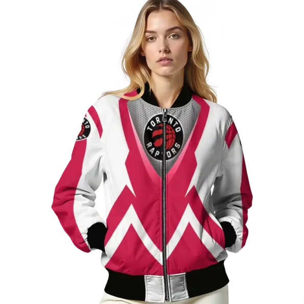 customized toronto raptors v stripes red white bomber jacket latest model