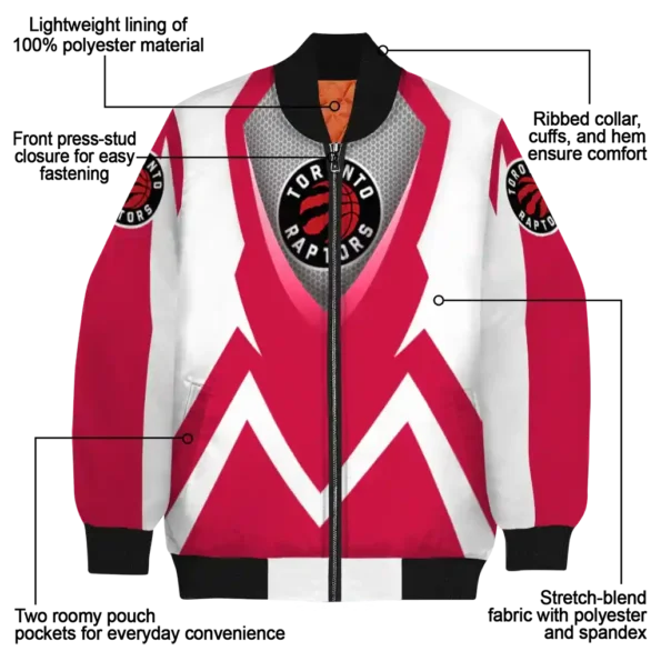 customized toronto raptors v stripes red white bomber jacket new arrival