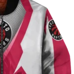 customized toronto raptors v stripes red white bomber jacket best selling