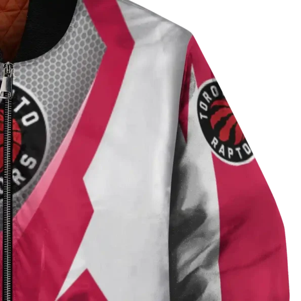 customized toronto raptors v stripes red white bomber jacket premium grade