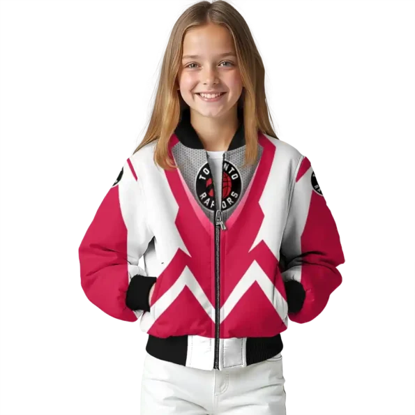 customized toronto raptors v stripes red white bomber jacket top rated