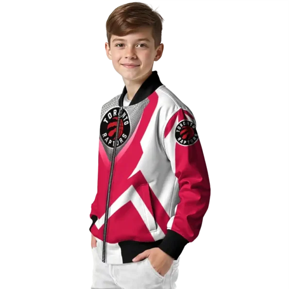 customized toronto raptors v stripes red white bomber jacket trendy