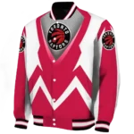 customized toronto raptors v stripes red white varsity jacket best selling.webp