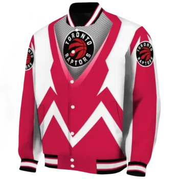 customized toronto raptors v stripes red white varsity jacket best selling.webp