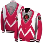 customized toronto raptors v stripes red white varsity jacket best selling.webp
