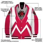 customized toronto raptors v stripes red white varsity jacket best selling.webp