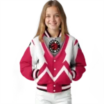 customized toronto raptors v stripes red white varsity jacket best selling.webp