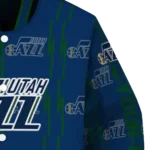 customized utah jazz bolt stripe navy varsity jacket best selling.webp