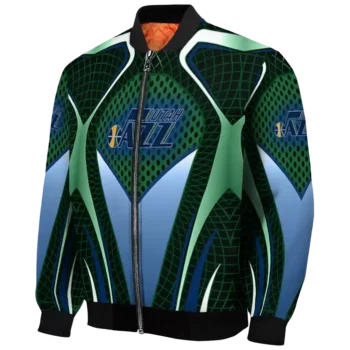 customized utah jazz mesh chest black bomber jacket best selling
