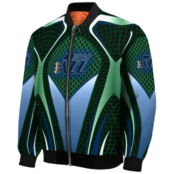 customized utah jazz mesh chest black bomber jacket best selling