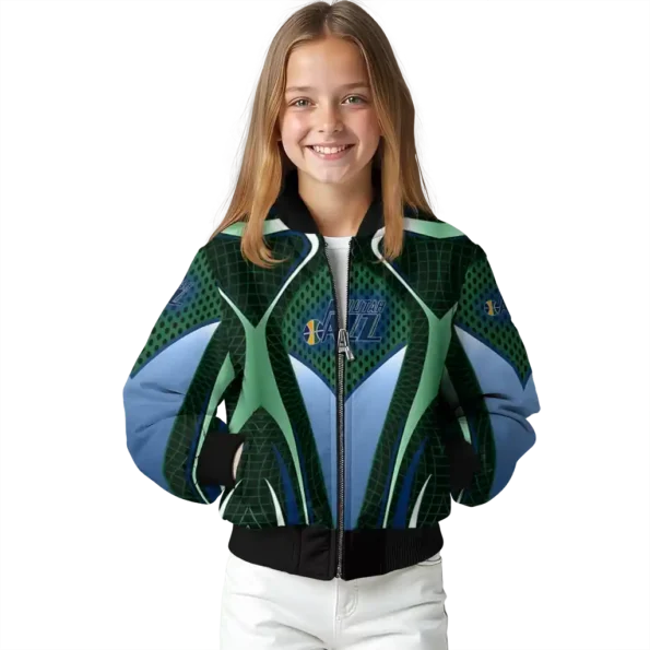 customized utah jazz mesh chest black bomber jacket top rated