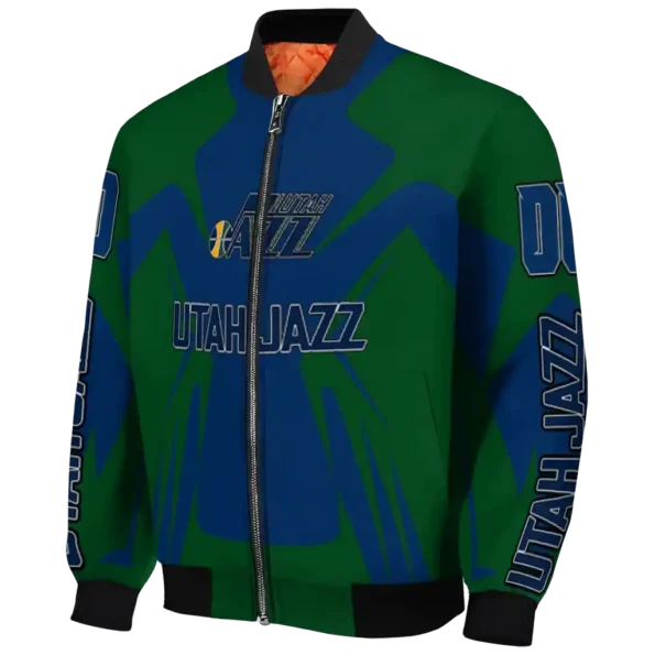 customized utah jazz spider mark navy bomber jacket best selling