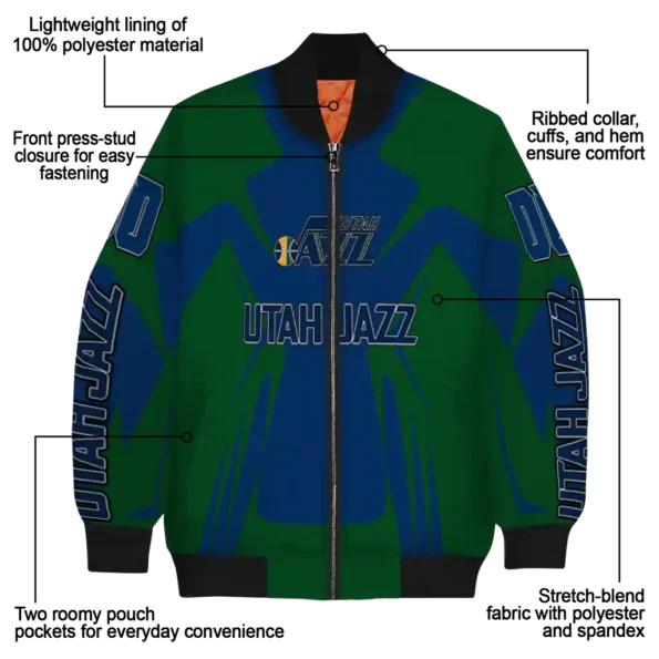 customized utah jazz spider mark navy bomber jacket new arrival